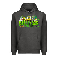 Charcoal Heather Lucky Nurse St. Patrick's Day Premium Hoodie - HowdyJamesFarm