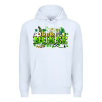 White Lucky Nurse St. Patrick's Day Premium Hoodie - HowdyJamesFarm