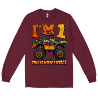 Burgundy i'm one this is how i roll monster truck birthday Long Sleeve Tee - Jasminsmagicworld