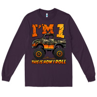 Plum i'm one this is how i roll monster truck birthday Long Sleeve Tee - Jasminsmagicworld