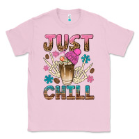 Bubblegum Pink just chill with coffee bean bbs Classic Tee - BundleAndBundleShop