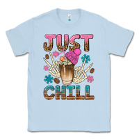 Dusty Blue just chill with coffee bean bbs Classic Tee - BundleAndBundleShop