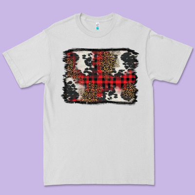 Christmas Red Plaid Background Premium Tee Designed By Barkaloodesign