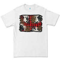 White Christmas red plaid background Premium Tee - BarkalooDesign