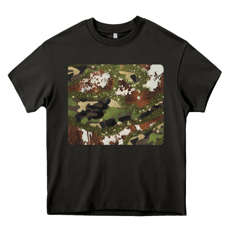 Black And Brown Cowhide Camouflage Heavy Core Tee by BarkalooDesign | Teevron