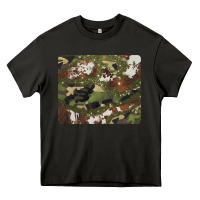 Asphalt black and brown cowhide camouflage Heavy Core Tee - BarkalooDesign