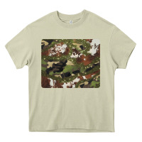 Mossy black and brown cowhide camouflage Heavy Core Tee - BarkalooDesign