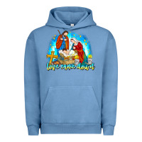 Pigment Pebble Blue Love Came Down Urban Hoodie - CowhideDigitalArt