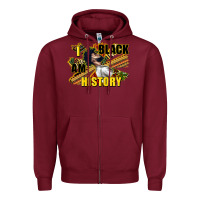 Burgundy i am black history Zipper Hoodie - CowGirlArtShop