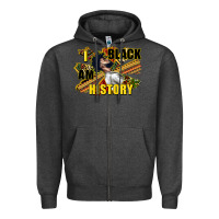 Charcoal Heather i am black history Zipper Hoodie - CowGirlArtShop