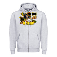 Heather Grey i am black history Zipper Hoodie - CowGirlArtShop