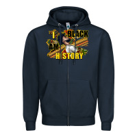 Navy i am black history Zipper Hoodie - CowGirlArtShop