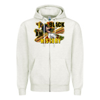 Oatmeal Heather i am black history Zipper Hoodie - CowGirlArtShop
