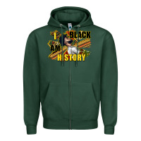 Sports Green i am black history Zipper Hoodie - CowGirlArtShop