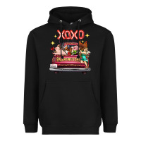 Black Valentine's Day Truck Farm Animals Cupid XOXO Heavyweight Hoodie - FaDigitalArtStudio