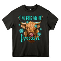 Asphalt i'm freakin freezin long haired cow Heavy Core Tee - Jasminsmagicworld