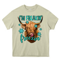 Mossy i'm freakin freezin long haired cow Heavy Core Tee - Jasminsmagicworld