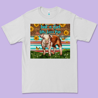 Just A Girl Who Loves Pig Premium Tee Designed By Lillyallendesigns