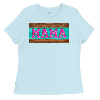 Baby Blue floral mama mother's day license plate Ladies Tee - Jasminsmagicworld