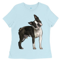 Baby Blue Boston Terrier Ladies Tee - LillyAllenDesigns