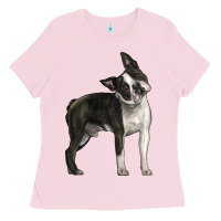 Bubblegum Pink Boston Terrier Ladies Tee - LillyAllenDesigns