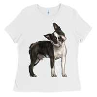 White Boston Terrier Ladies Tee - LillyAllenDesigns