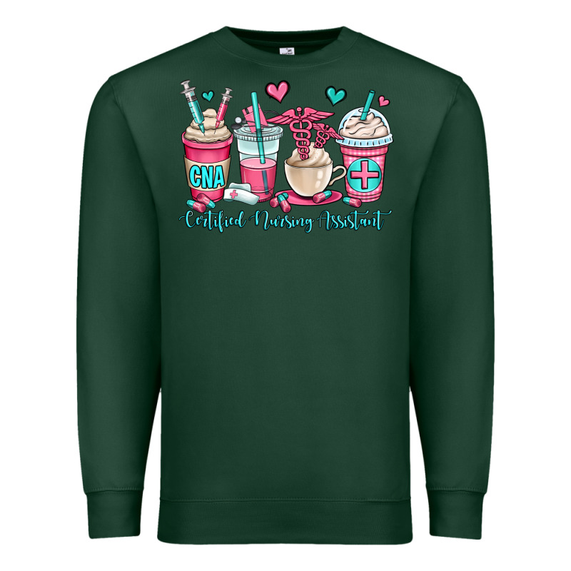 Cna Certified Nursing Assistant Coffee Cups Premium Sweatshirt by OliviaCreatesArt | Teevron