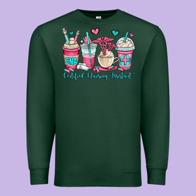 Cna Certified Nursing Assistant Coffee Cups Premium Sweatshirt Designed By Oliviacreatesart