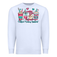 White cna certified nursing assistant coffee cups Premium Sweatshirt - OliviaCreatesArt