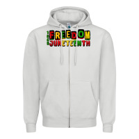 Dove Grey freedom juneteenth Zipper Hoodie - CowGirlArtShop