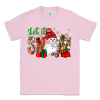 Bubblegum Pink let it snow with snowman Classic Tee - BundleAndBundleShop