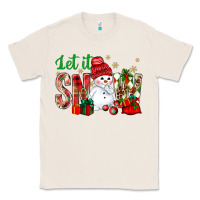 Natural let it snow with snowman Classic Tee - BundleAndBundleShop