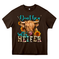 Chocolate Brown don't be a salty heifer long haired cow Heavy Core Tee - Jasminsmagicworld