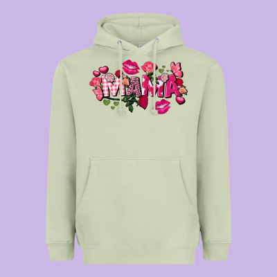 Valentine's Day Mama Heavyweight Hoodie Designed By Fadigitalartstudio