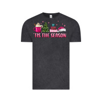 Vintage Black tis the season pink christmas Vintage Tee - MaliasSmallBusiness