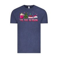 Vintage Denim tis the season pink christmas Vintage Tee - MaliasSmallBusiness