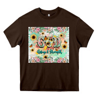 Chocolate Brown god is my refugee and strength Heavy Core Tee - NancyCooperArtShop