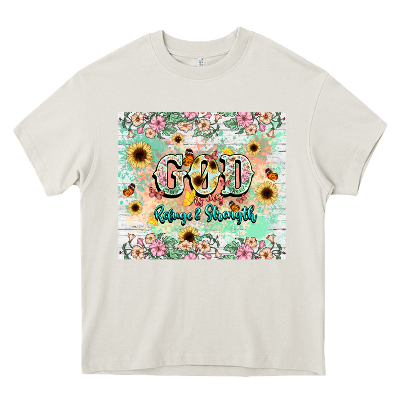 God Is My Refugee And Strength Heavy Core Tee by NancyCooperArtShop | Teevron