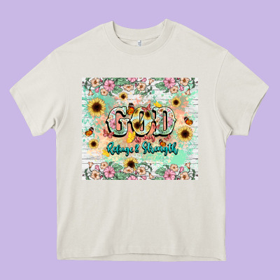 God Is My Refugee And Strength Heavy Core Tee Designed By Nancycooperartshop