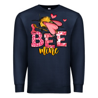 Navy Bee Mine Valentines Day Premium Sweatshirt - OliviaCreatesArt
