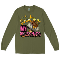 Army Green counting my blessings afro hands Long Sleeve Tee - RanaPortraitStore