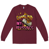 Burgundy counting my blessings afro hands Long Sleeve Tee - RanaPortraitStore