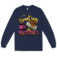 Navy counting my blessings afro hands Long Sleeve Tee - RanaPortraitStore
