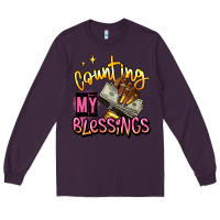 Plum counting my blessings afro hands Long Sleeve Tee - RanaPortraitStore