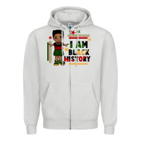 Dove Grey i am black history black boy  juneteenth Zipper Hoodie - CowGirlArtShop