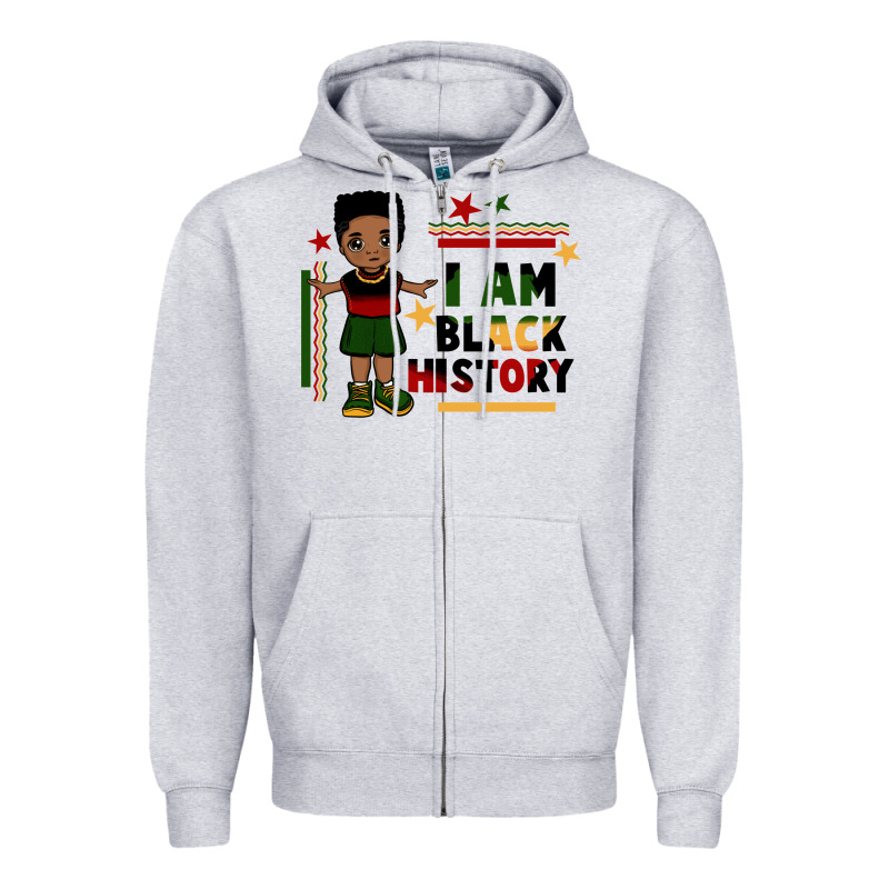 I Am Black History Black Boy  Juneteenth Zipper Hoodie by CowGirlArtShop | Teevron