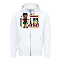 White i am black history black boy  juneteenth Zipper Hoodie - CowGirlArtShop