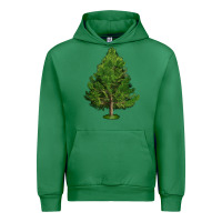 Emerald White Pine Tree Illustrations Urban Hoodie - LillyAllenDesigns