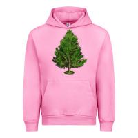 Fuchsia Pink White Pine Tree Illustrations Urban Hoodie - LillyAllenDesigns