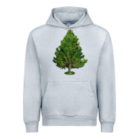 Heather Grey White Pine Tree Illustrations Urban Hoodie - LillyAllenDesigns